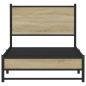 Preview: Metallbett ohne Matratze Sonoma-Eiche 75x190 cm