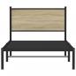 Preview: Metallbett ohne Matratze Sonoma-Eiche 100x200 cm