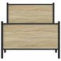 Preview: Metallbett ohne Matratze Sonoma-Eiche 75x190 cm