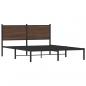 Preview: Metallbett ohne Matratze Braun Eichen-Optik 137x190 cm