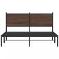 Preview: Metallbett ohne Matratze Braun Eichen-Optik 137x190 cm