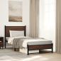 Preview: ARDEBO.de - Metallbett ohne Matratze Braun Eichen-Optik 90x200 cm