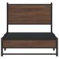 Preview: Metallbett ohne Matratze Braun Eichen-Optik 90x200 cm