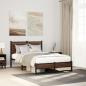 Preview: ARDEBO.de - Metallbett ohne Matratze Braun Eichen-Optik 120x200 cm