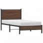 Preview: Metallbett ohne Matratze Braun Eichen-Optik 75x190 cm