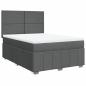 Preview: ARDEBO.de - Boxspringbett mit Matratze Dunkelgrau 140x190 cm Stoff