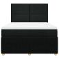 Preview: Boxspringbett mit Matratze Schwarz 140x190 cm Stoff