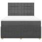 Preview: Boxspringbett mit Matratze Dunkelgrau 140x190 cm Stoff