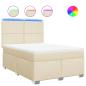 Preview: Boxspringbett mit Matratze Creme 140x200 cm Stoff