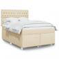 Preview: ARDEBO.de - Boxspringbett mit Matratze Creme 140x200 cm Stoff