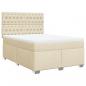 Preview: Boxspringbett mit Matratze Creme 140x200 cm Stoff
