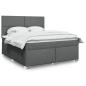Preview: ARDEBO.de - Boxspringbett mit Matratze Dunkelgrau 180x200 cm Stoff