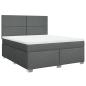 Preview: Boxspringbett mit Matratze Dunkelgrau 180x200 cm Stoff
