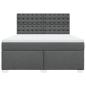 Preview: Boxspringbett mit Matratze Dunkelgrau 180x200 cm Stoff