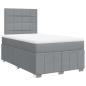 Preview: ARDEBO.de - Boxspringbett mit Matratze Hellgrau 120x200 cm Stoff