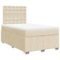 Preview: Boxspringbett mit Matratze Creme 120x200 cm Stoff
