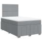 Preview: ARDEBO.de - Boxspringbett mit Matratze Hellgrau 120x200 cm Stoff
