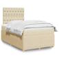 Preview: ARDEBO.de - Boxspringbett mit Matratze Creme 120x200 cm Stoff