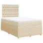 Preview: Boxspringbett mit Matratze Creme 120x200 cm Stoff