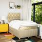 Preview: Boxspringbett mit Matratze Creme 120x200 cm Stoff