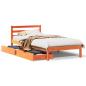 Preview: Massivholzbett ohne Matratze Wachsbraun 75x190 cm Kiefernholz