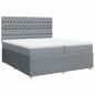 Preview: Boxspringbett mit Matratze Hellgrau 200x200 cm Stoff