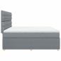 Preview: Boxspringbett mit Matratze Hellgrau 200x200 cm Stoff