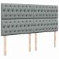 Preview: Boxspringbett mit Matratze Hellgrau 200x200 cm Stoff