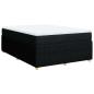 Preview: ARDEBO.de - Boxspringbett mit Matratze Schwarz 140x200 cm Stoff