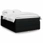 Preview: ARDEBO.de - Boxspringbett mit Matratze Schwarz 140x190 cm Stoff