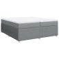 Preview: Boxspringbett mit Matratze Hellgrau 200x200 cm Stoff