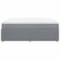 Preview: Boxspringbett mit Matratze Hellgrau 200x200 cm Stoff