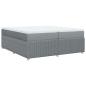 Preview: Boxspringbett mit Matratze Hellgrau 200x200 cm Stoff