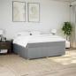 Preview: Boxspringbett mit Matratze Hellgrau 180x200 cm Stoff