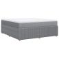 Preview: Boxspringbett mit Matratze Hellgrau 180x200 cm Stoff