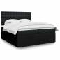 Preview: ARDEBO.de - Boxspringbett mit Matratze Schwarz 200x200 cm Stoff