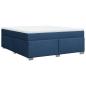 Preview: Boxspringbett mit Matratze Blau 180x200 cm Stoff