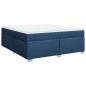 Preview: Boxspringbett mit Matratze Blau 180x200 cm Stoff