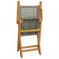 Preview: 3-tlg. Bistro-Set Grau Poly Rattan und Massivholz