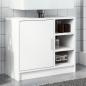 Preview: ARDEBO.de - Waschbeckenunterschrank Weiß 63x29x55 cm Holzwerkstoff