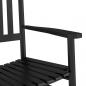 Preview: Schaukelstühle 2 Stk. mit Klapptisch Schwarz Massivholz Pappel