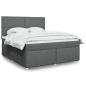 Preview: ARDEBO.de - Boxspringbett mit Matratze Dunkelgrau 180x200 cm Stoff