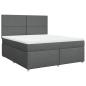 Preview: Boxspringbett mit Matratze Dunkelgrau 180x200 cm Stoff