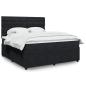 Preview: ARDEBO.de - Boxspringbett mit Matratze Schwarz 180x200 cm Samt