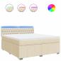 Preview: Boxspringbett mit Matratze Creme 180x200 cm Stoff