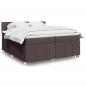 Preview: ARDEBO.de - Boxspringbett mit Matratze Dunkelbraun 200x200 cm Stoff