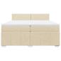 Preview: Boxspringbett mit Matratze Creme 200x200 cm Stoff