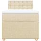 Preview: Boxspringbett mit Matratze Creme 90x200 cm Stoff