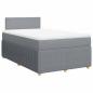 Preview: Boxspringbett mit Matratze Hellgrau 120x200 cm Stoff
