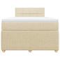 Preview: Boxspringbett mit Matratze Creme 120x200 cm Stoff